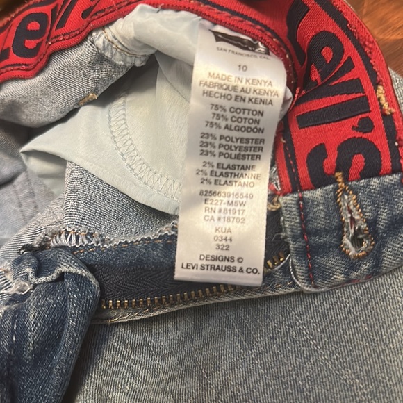 Levi’s 511 Jeans Boys 10 Reg 25x26 Light Wash Adjustable Waist Denim Pants - Picture 11 of 13